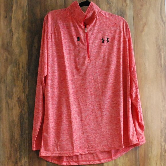 NWT Under Armour 1/4 Zip Pullover Red Loose Size XL - Picture 1 of 2
